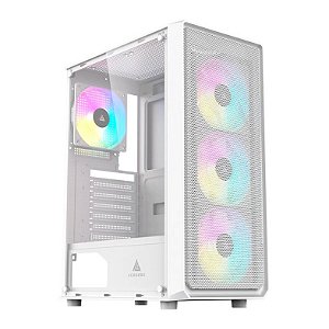 Gabinete Gamer Acegeek Diamond R339, Rainbow, Mid-Tower, Lateral de Vidro, Branco, s/ fan, AG-DIAMOND-R339-WH-I3F