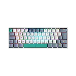 Teclado Mecânico Gamer Machenike K500-B61, RGB, Switch Huano Red, Branco - MAC-K500-B61WR-ABNT2