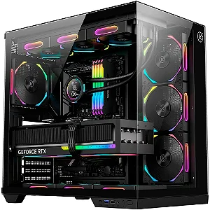 Gabinete Gamer Kalkan Skye, ATX, Mid Tower, Lateral em Vidro Temperado, Sem Fans, Preto - KLK00041