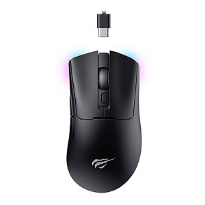 Mouse Gamer Havit MS966SE, RGB, 10000PI, 6 Botoes, Wireless, Preto, MS966SE-BLK