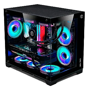 Gabinete Gamer Liketec MAD Rock Black, Mini Tower, M-ATX, Frente e Lateral em Vidro, 4 Ventoinhas, Preto - LC-CB3X2-MADROCK-2041