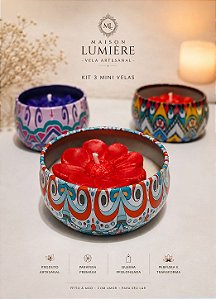 Vela Artesanal Aromática Kit 3 Unidades