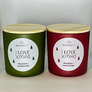 VELA - I LOVE XMAS - HOME  COLEÇÃO NATAL | PÊSSEGO + CHAMPANHE