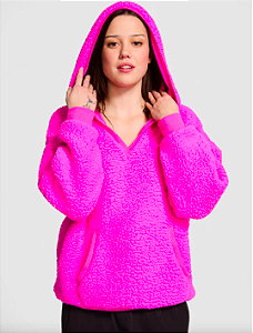 MOLETOM COM CAPUZ DE LÃ ACONCHEGANTE PINK - Victoria's Secret Tamanho G