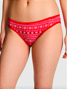 CALCINHA BIQUÍNI COM ACABAMENTO DE VELUDO DE ALGODÃO PINK  Victoria's Secret- Tamanho P