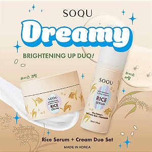Coreano SOQU Brightening UP DUO Rice Serum 50ml e Creme 70ml
