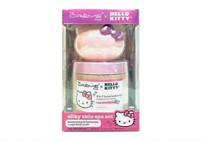 The Creme Shop Hello Kitty Conjunto de spa de pele sedosa – Bomba de banho e esfoliantes corporais - Strawberry
