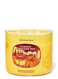 Vela 3 Pavios Pumpkin Cinnamon Bun- Bath and Body Works