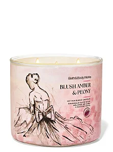 Vela 3 Pávios Blush Amber & Peony - Bath and Body Works