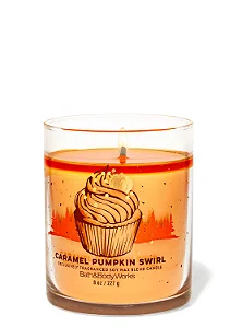 Vela 1 Pavio Caramel Pumpkin Swirl - Bath and Body Works