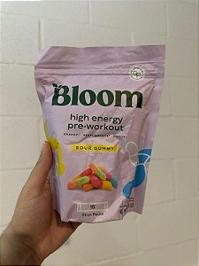 Bloom Nutrition High Energy Preworkout Sticks (goma azeda), 15 Porções