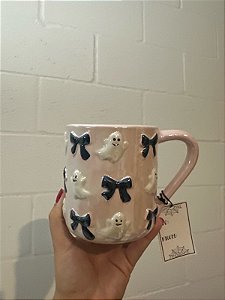 Caneca de Cerâmica Fantasminha e Laços