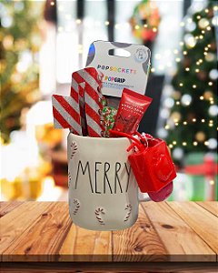 Kit Presente Burr Baskets - Merry Candy Cane