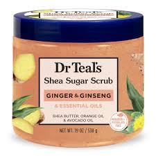Esfoliante Dr Teal's Shea Sugar Body Scrub with Ginger, Ginseng & Essential Oil - 538G