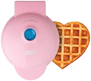 DASH Mini máquina de waffle de coração rosa