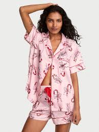 Victoria's Secret Pijama corto de satén esmaltado