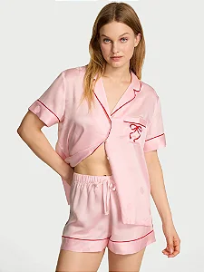 Conjunto de pijama curto de cetim Signature Victória's Secret