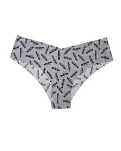 Calcinha Juicy Couture sem costura Cor Cinza Monogramada - Tam: G