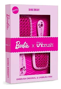 Kit Escova desembaraçadora Unbrush Barbie com 2 unidades