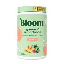 Suplemento Bloom Nutrition Super Greens Em Pó Smoothie Sabor Pêssego - 25 Porções