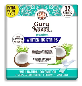 Tratamento com tiras clareadoras premium Guru Nanda - 32 tiras