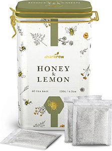 Charbrew Bees & Garden - Chá de Mel e Limão em Lata com 60 Saquinhos de Chá