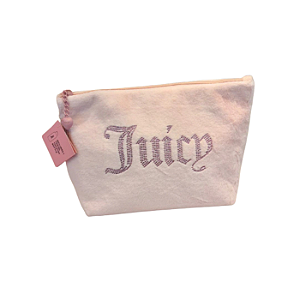 Nécessaire de Veludo Juicy Couture – Rosa Bebé com Cristais + Frasco de Viagem