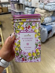 Charbrew Bees & Garden - Chá de Framboesa e Limão em Lata com 60 Saquinhos de Chá