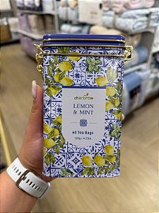 Charbrew Bees & Garden - Chá de Limão e menta em Lata com 60 Saquinhos de Chá