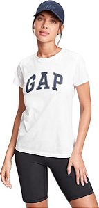 Camiseta GAP Feminina Original – Logotipo Clássico Bordado – 100% Algodão