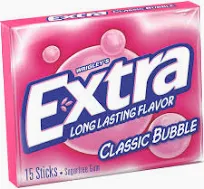 Goma de mascar EXTRA Classic Bubble sem açúcar, 15 unidades
