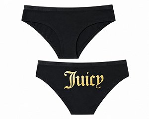 Calcinha Juicy Couture com costura algodão Preta - Tam: GG
