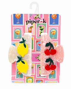 Kit de Presilhas de Cabelo Piper•K Frutas - 2 unidades