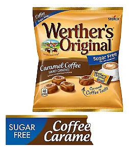 Balas duras Werther's Original com sabor de caramelo e café, 41,4 g