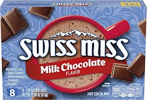Swiss Miss Milk Chocolate Hot Cocoa Mix – Chocolate Quente Sabor Chocolate ao Leite (Caixa com 8 Sachês)
