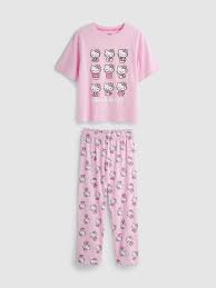 Pijama de algodão da Hello Kitty Rosa - Tam: M