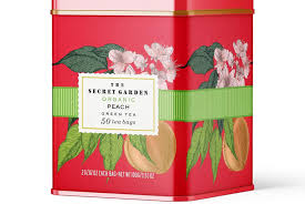 Chá Verde Orgânico de Laranja e Pêssego The Secret Garden, 50 sachês