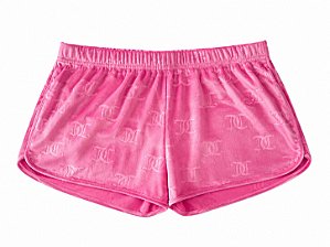 Shorts Juicy Couture Plush Rosa Monograma – Tam:GG