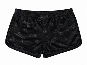 Shorts Juicy Couture Plush Preto Monograma – Tam: G