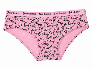 Calcinha Algodão com Costura Juicy Couture Rosa Monogramada - Tam:G