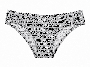 Calcinha Sem Costura Juicy Couture Cinza Monogramada - Tam:G