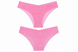 Clacinha Juicy Couture em Microfibra e Renda Floral Rosa - Tam: P