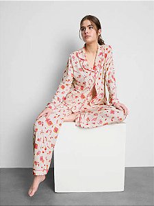 Pijama estilo boyfriend estampado Comidas - Tam: GG