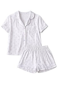 Pijama Boyfriend Short Laços Lilás - Tam: P