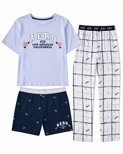 Pijama Feminino 3 Peças Aéropostale Los Angeles California 1987 – Tam:G