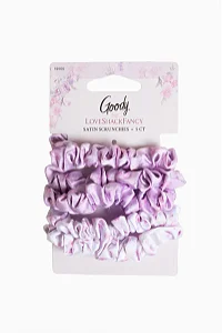 Scrunchies de Cetim Goody x Love Shack Fancy – Pacote com 5 – Happy Thoughts e Ribbon Rosa