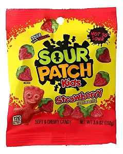 Bala Sour Patch Kids sabor Morango, macia e mastigável, 3,6 oz (aprox. 102 g)