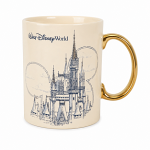 Caneca Walt Disney World Castelo – Alça Dourada - 500ML