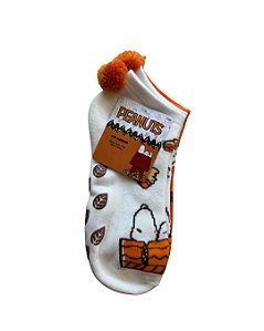 Meia Feminina Peanuts Snoopy No-Show com Pompom – Kit 4 Pares