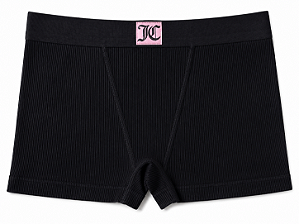 Calcinha Juicy Couture Elanca Toque de Algodão Boxy Preta - Tam:GG